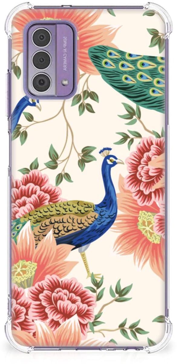 Back Cover voor Case Anti-shock voor Nokia G42 Pink Peacock