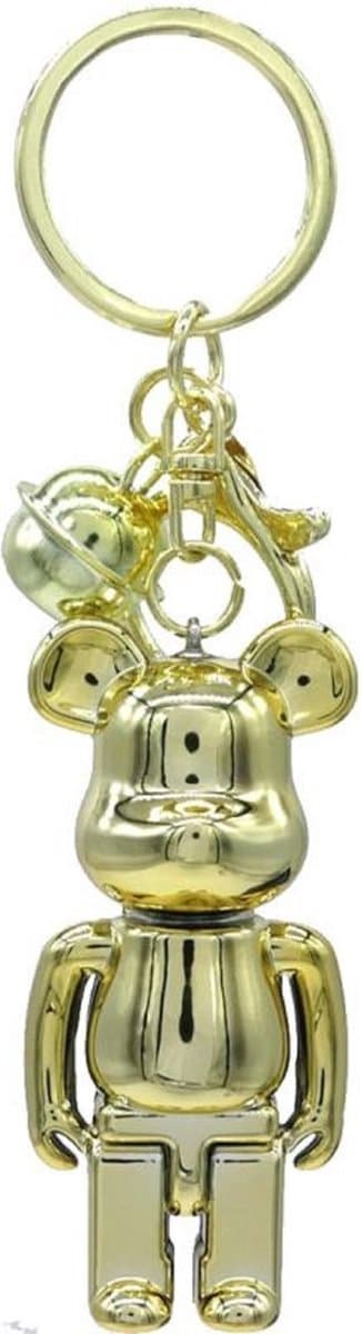 Sleutelhanger – sleutels – accessoire – sleutelbos – 6,5cm - beer - knuffel - teddybeer - goudkleurig - cadeau – geschenk – verjaardag - feest – feestdagen