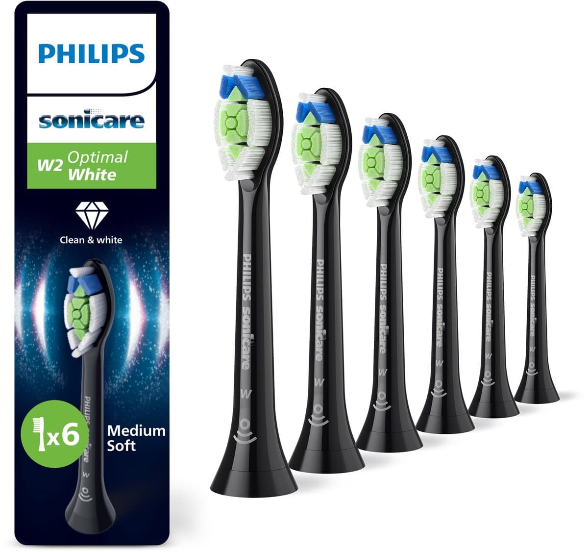 Philips Sonicare Optimal White HX6066/88 Zwart (6 stuks)