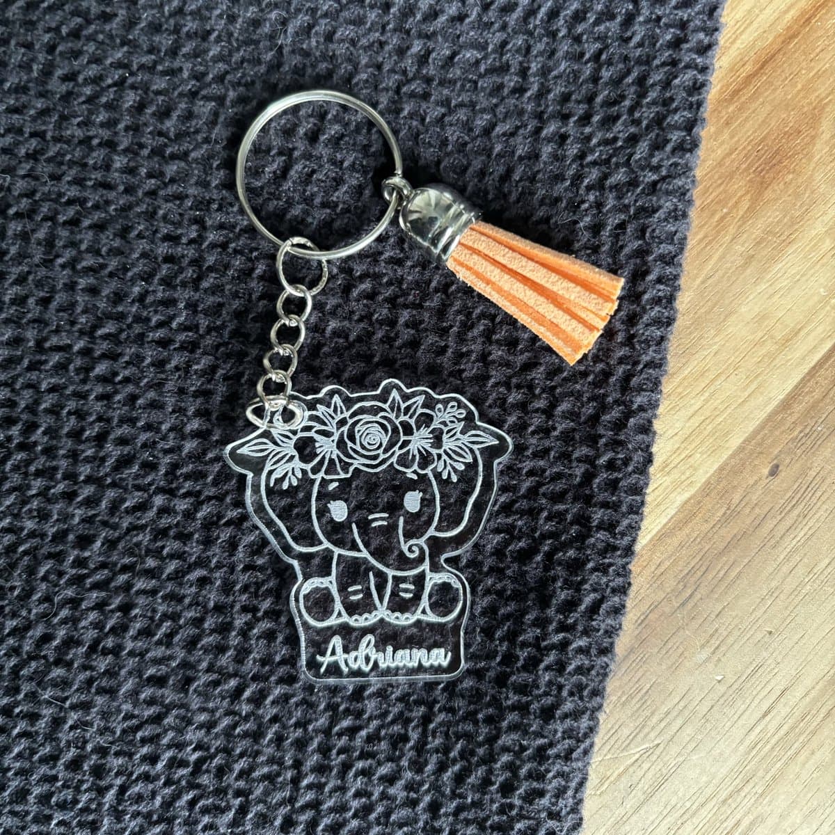 Olifant sleutelhanger met naam - sleutelhanger - dieren - acryl - verjaardag
