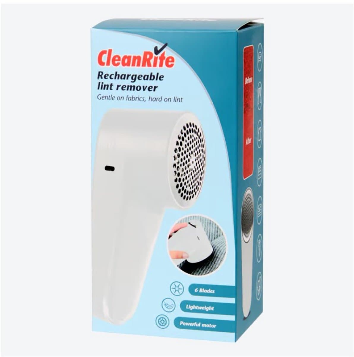 CleanRite – Pluizentondeuse - Oplaadbaar - Wit - Verwijdert Pluisjes & Stof van Kleding
