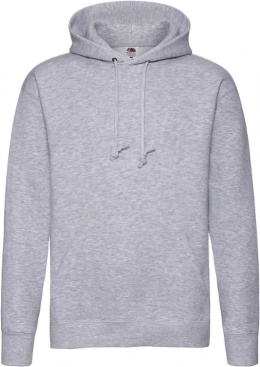 Premium Hooded Sweat - Heather Grey - S - Fruit of the Loom