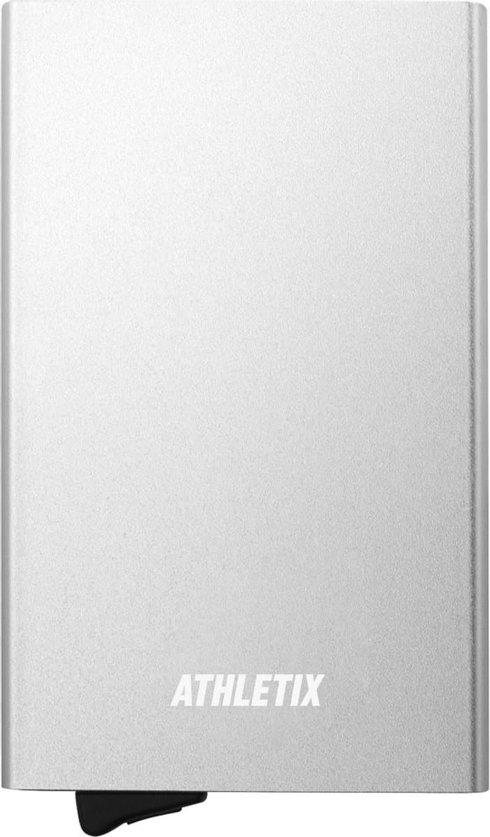 Athletix® Pasjeshouder Mannen & Vrouwen - Uitschuifbaar - Aluminium Creditcardhouder - Kaarthouder - 7 Pasjes - Anti-Skim RFID & NFC - Incl. Cadeaubox - Zilver