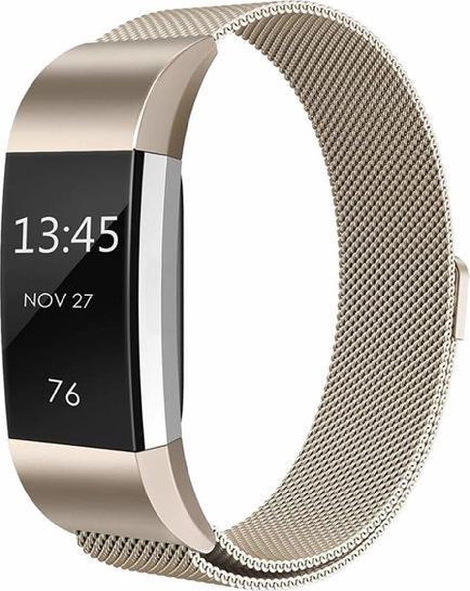 Fitbit charge 2 milanese band - vintage goud - SM - Horlogeband Armband Polsband