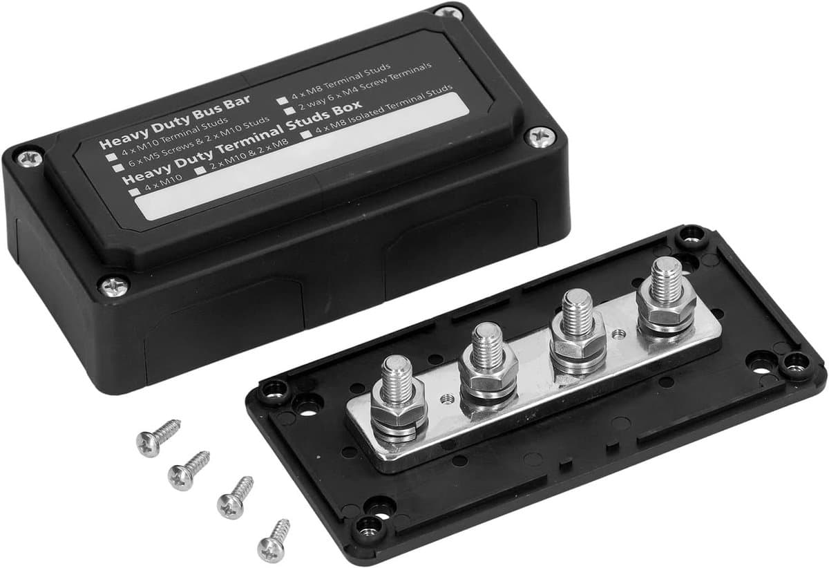 Power Distribution Block - M8 Screw Terminal - Bus Bar Junction Block - Battery Busbar Terminal Block - Ground Connecting Block - DC 48V 300A voor Automobile en Boot
