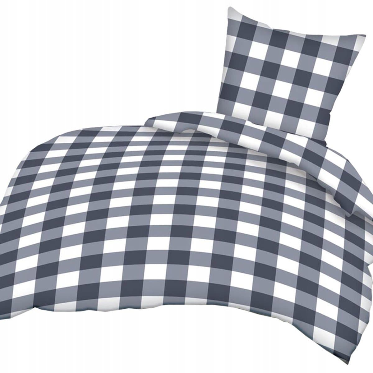 Moderne Dekbedovertrek Set 140x200 cm - Blauw Wit Ruit