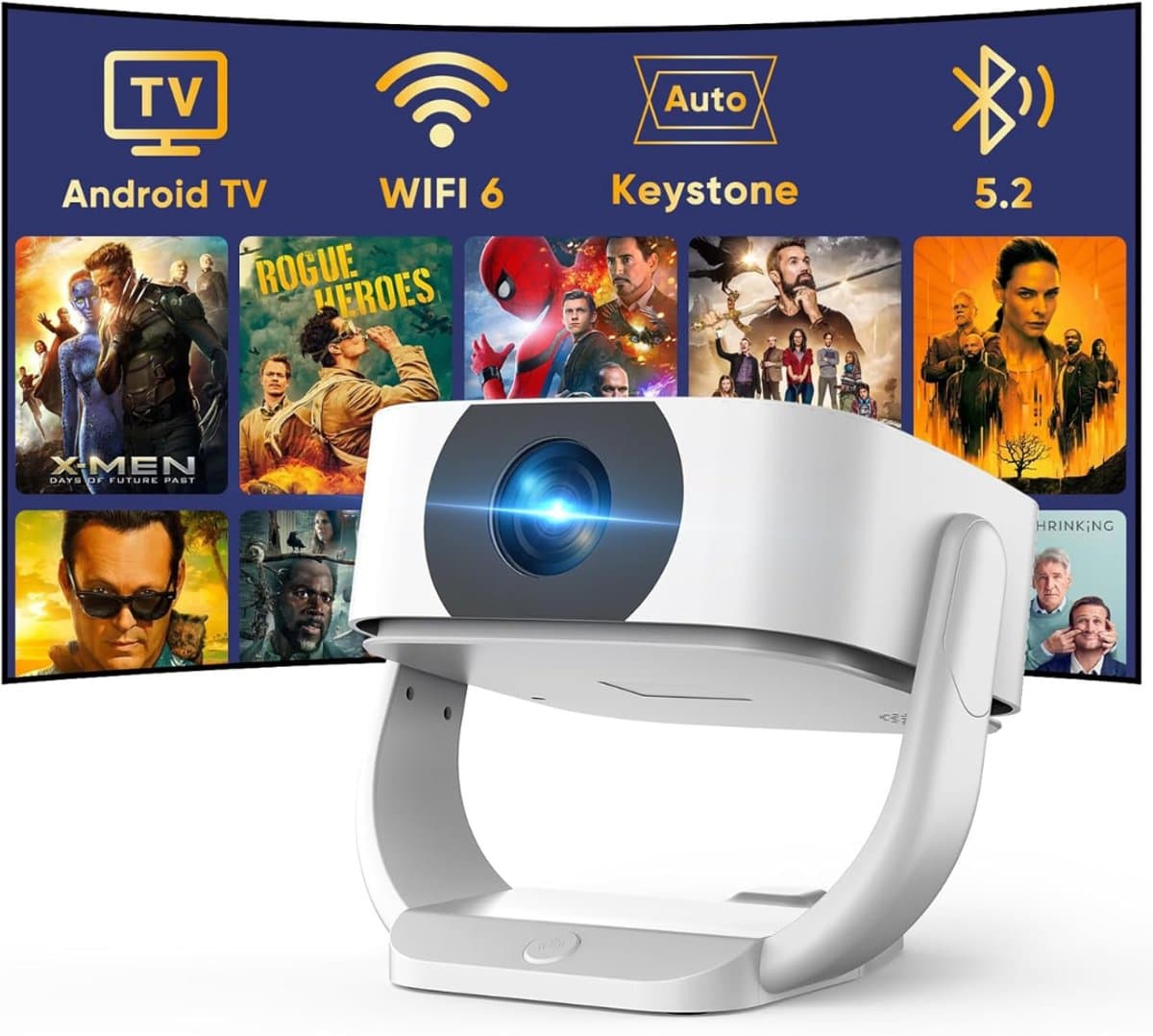 RVV® Mini beamers - Projector - Mini beamer - Wit - ‎25cm x 23cm x 20cm