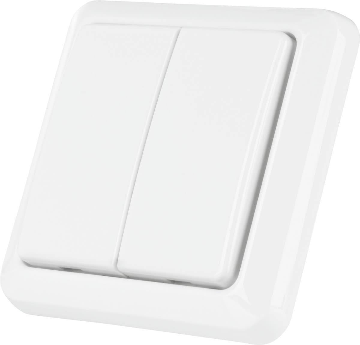 KlikAanKlikUit dubbele draadloze schakelaar - AWST-8802 - Wit