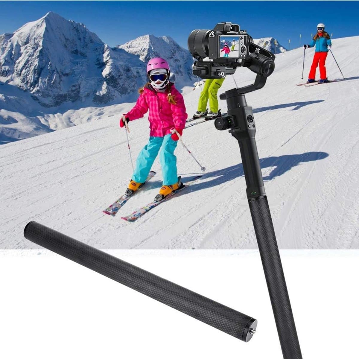 Uitschuifbare monopod verlengstang voor SLR-camera met 1/4'' schroefdraad