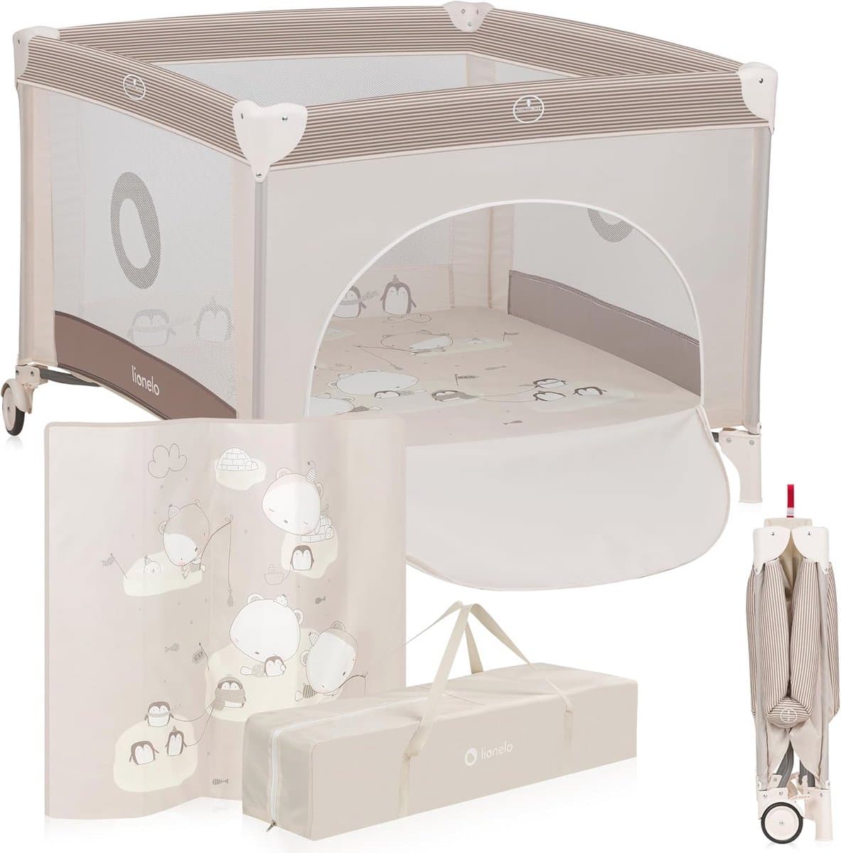 Opvouwbare Speelbox en Babybed voor Kinderen tot 15kg - Ademend Gaas, Ritsopening, Kwaliteitsmatras, Gemakkelijk Transporteerbaar