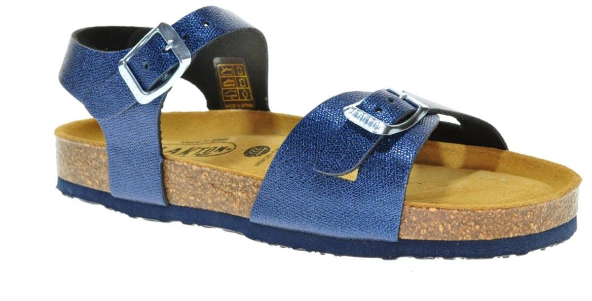 Blauw Glitter Lederen Meisjes Sandaal Plakton Gesp maat 41