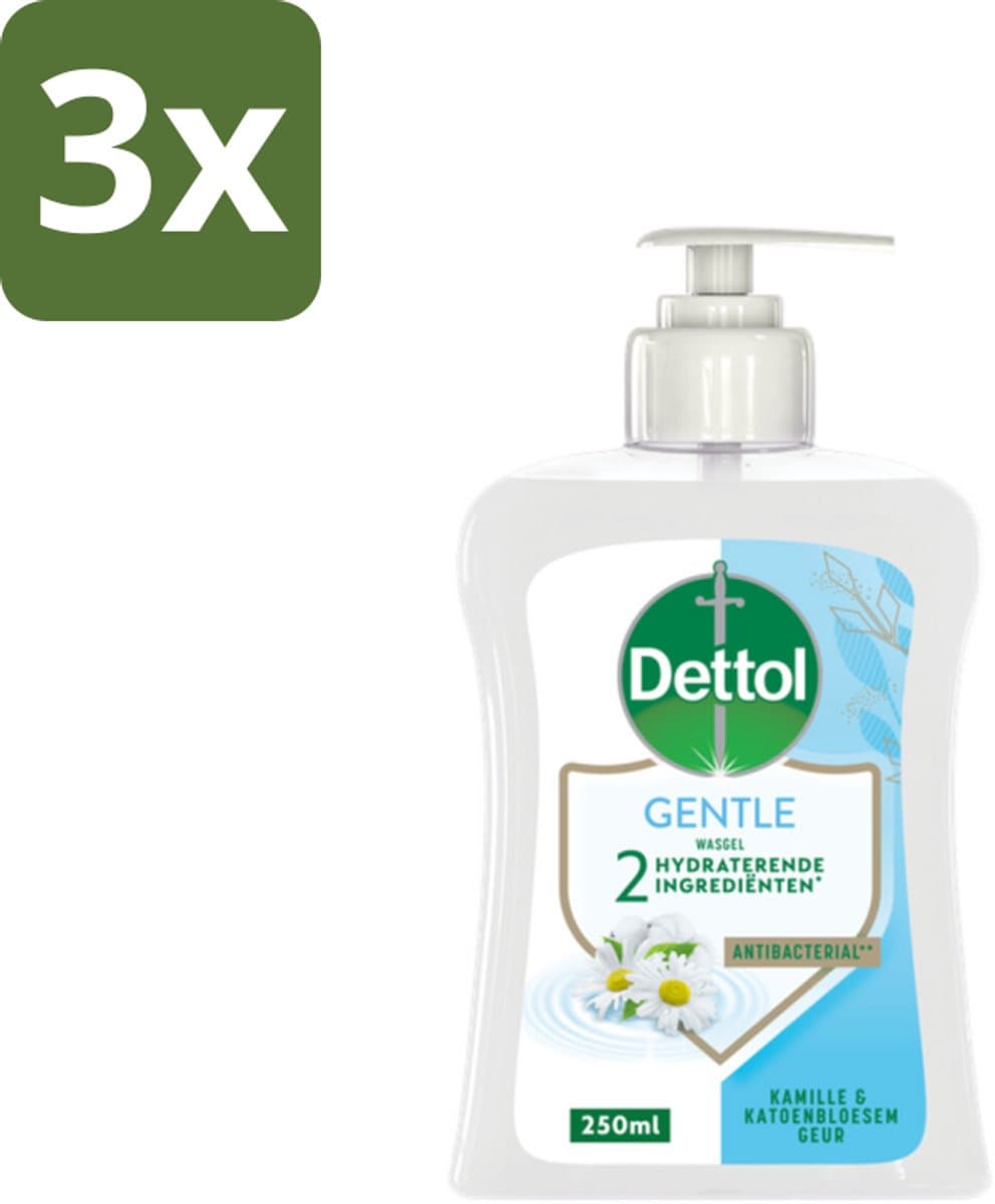 Dettol - Handzeep - Gentle - Kamille & Katoenbloesem - 250 ml - Bulkverpakking - 3 stuks