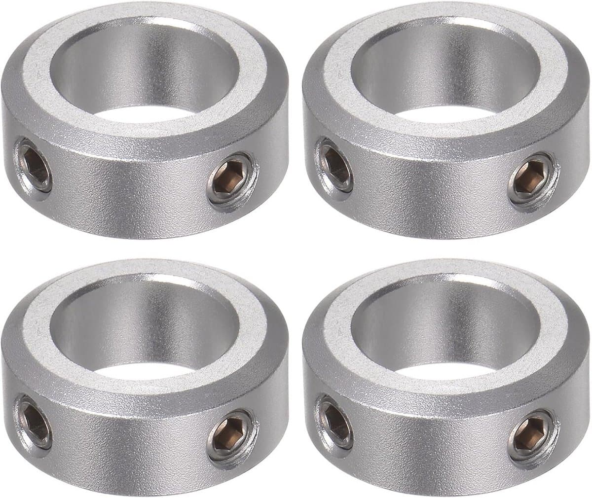 4 Stuks Askraag Set 16 mm Boring Aluminium Legering voor Kruiwagen As en CNC Machine Gereedschap