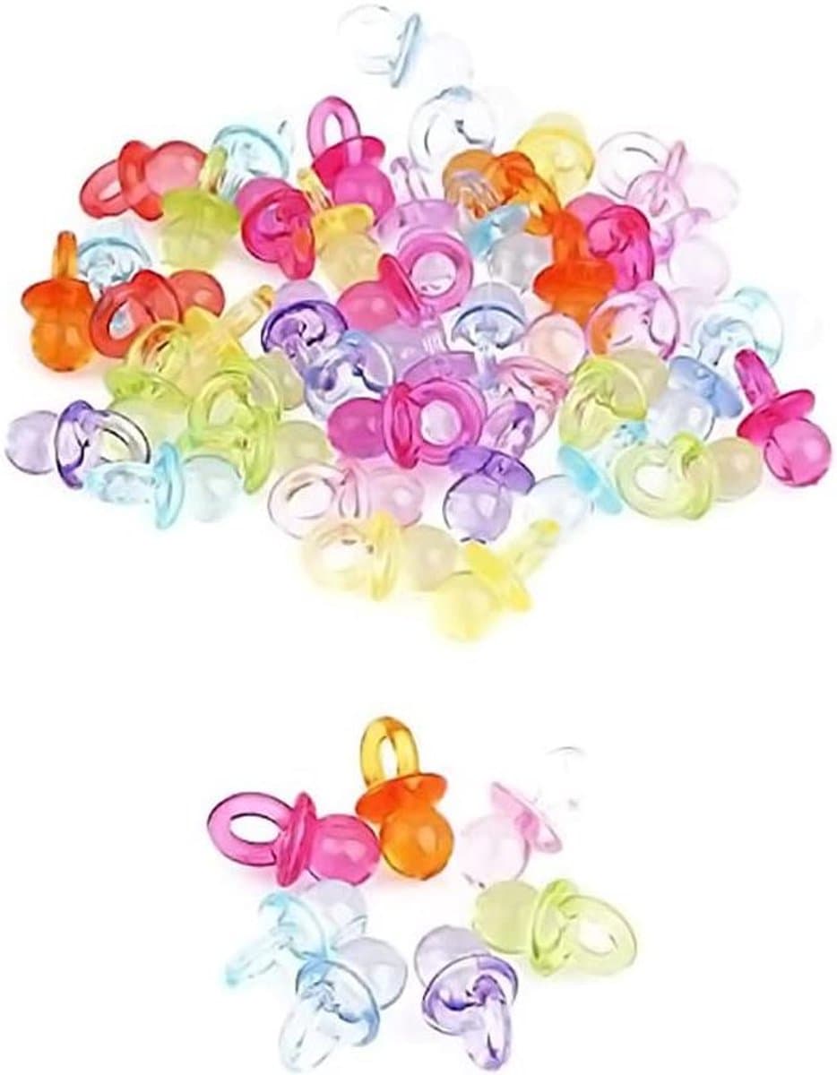 Allecta - Mini fopspenen voor baby's - Decoratie - 100 stuks - Transparant - Babyshower - Feestje - Pasgeborenen