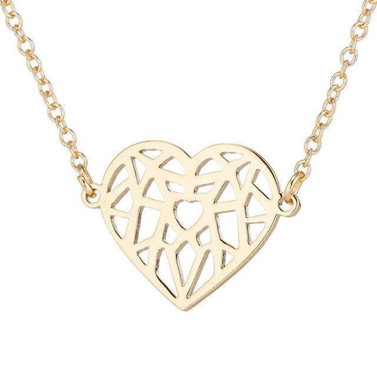24/7 Jewelry Collection Hart Ketting - Goudkleurig