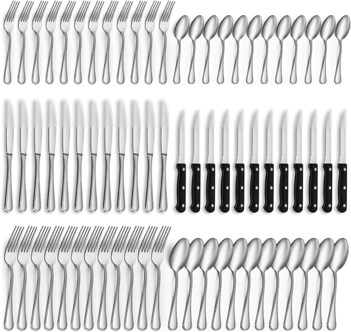 ZRNS® Bestekset 12 Persoons - Vaatwasserbestendig - Met Steakmessen - Hoogglans Gepolijst - 72-delig - Elegant