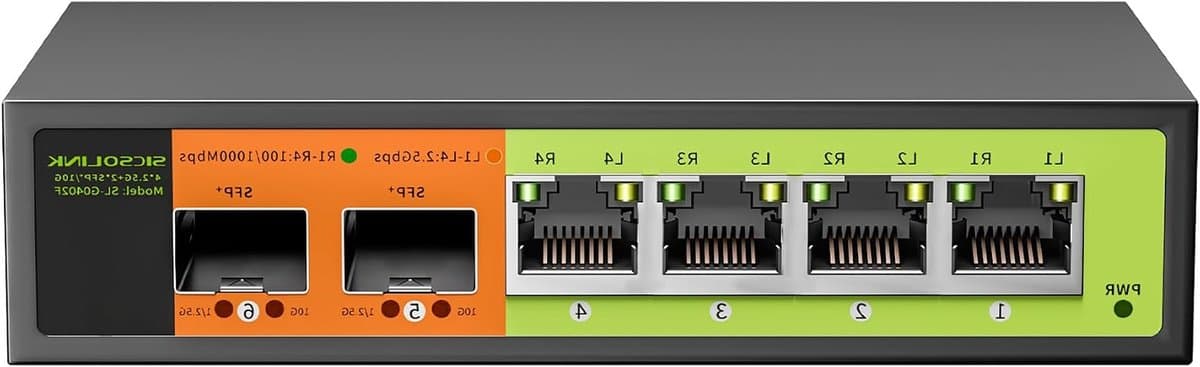 Ethernet Switch - Netwerk Hub - Netwerk Uitbreiding - 2.5G Poorten - 6 Poorts - Zilver