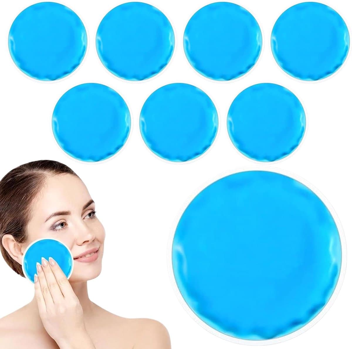 8 stuks gelijspakketten, warm en koud kompres ijs-oogzak, gel premium ijspakket, herbruikbaar voor verstandskiezen, ogen, migraine, hoofdpijn, kneuzingen, bulten, zwelling, pijnverlichting, blauw