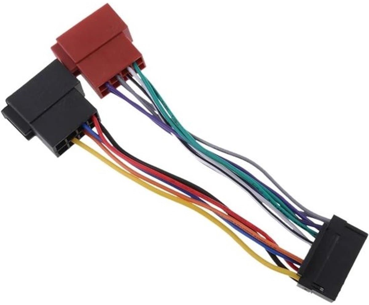Autoradio Kabelboom - Stereo Adapter - Auto Audio - 16 Pin ISO - 160 mm - Zwart