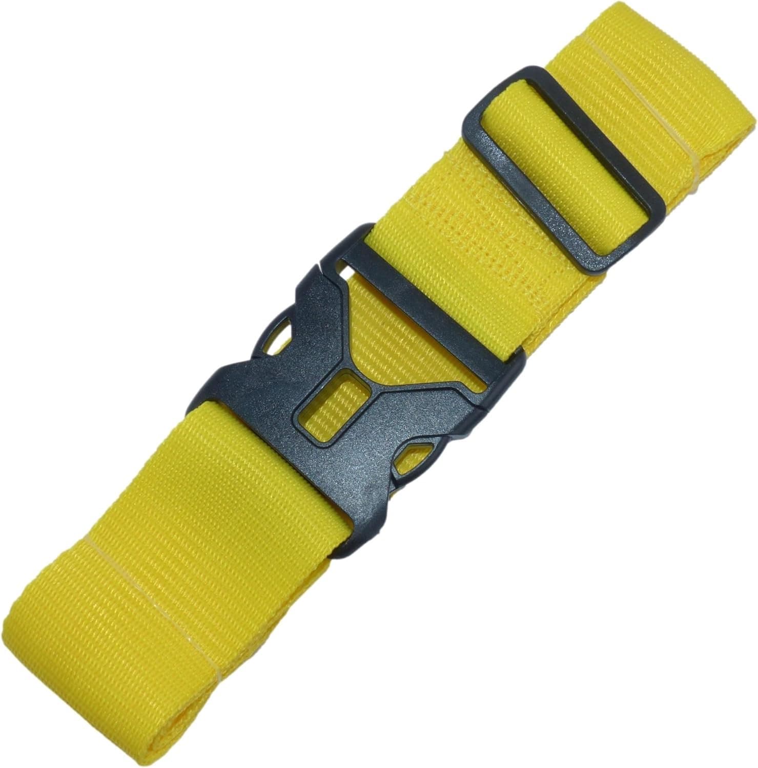 SnelShoppen - 50mm Luggage Strap met Lengte Verstelling en Snelsluitingen voor Koffers en Bagage - Geel, 2m - Veilig en Duurzaam
