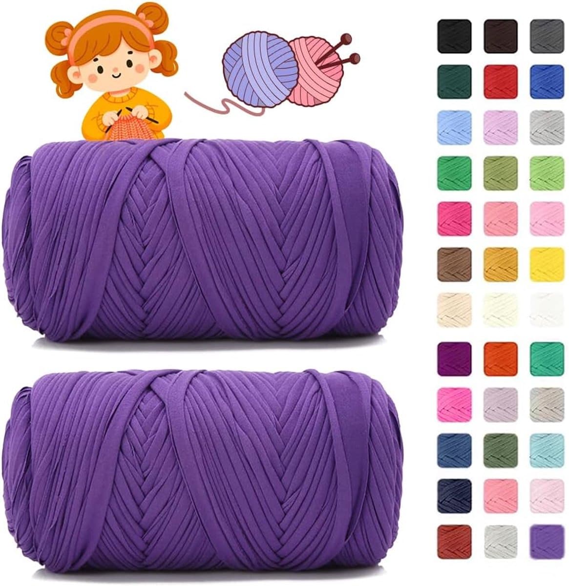 Garen om te haken & breien - elke 400g/150m, Haakgaren Dik garen voor gehaakte tassen/manden/tapijten, Huisdecoratie/decoratie (18 Violet)