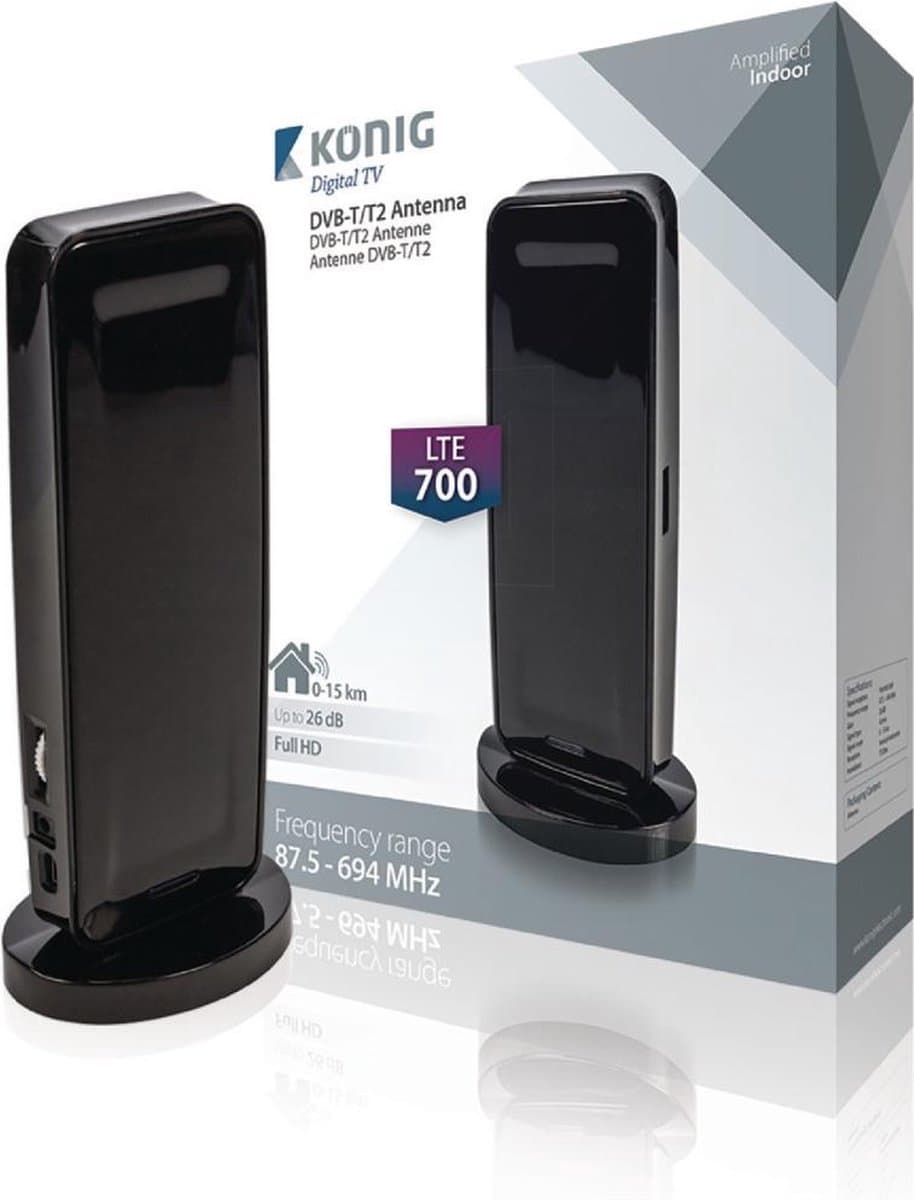König KNANIR1501B700 Versterkt Dvb-t/t2 Antenne 26 Db Uhf / Vhf