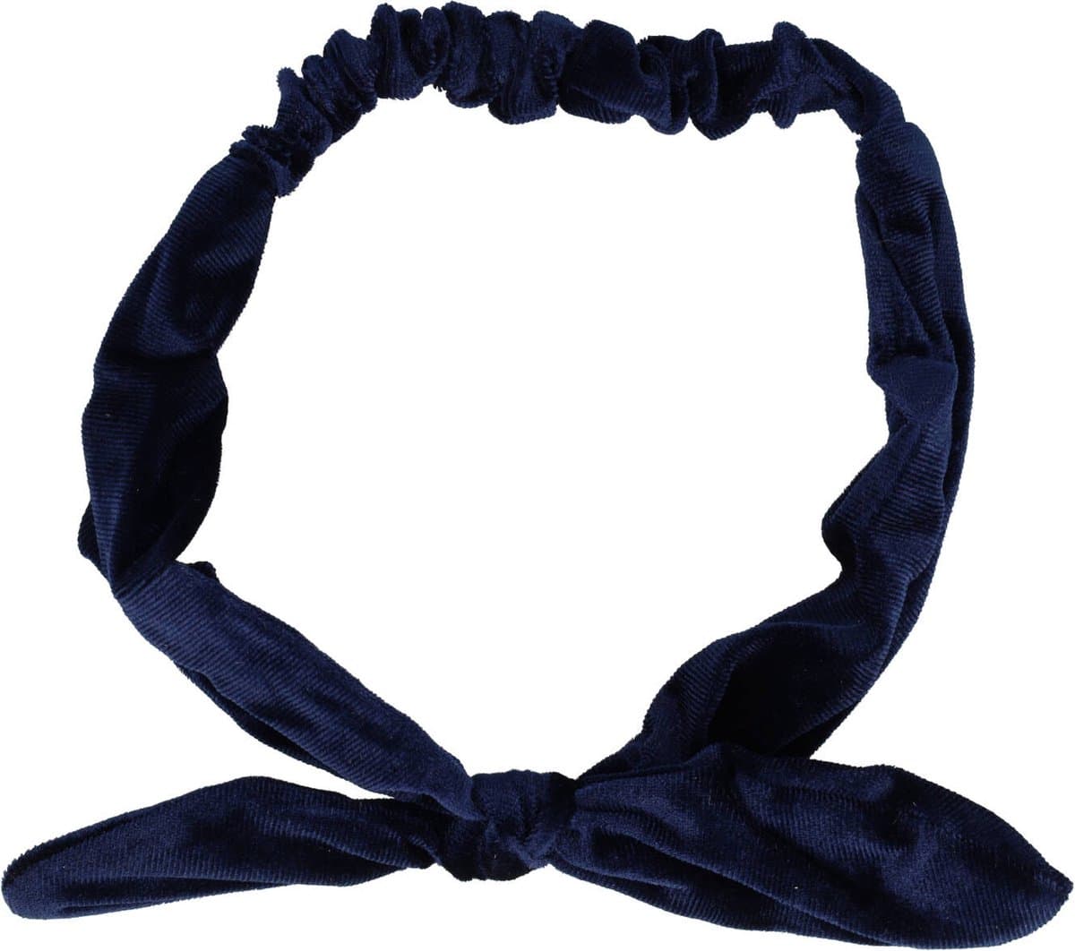 Haarsoires Haarband Knoop 6cm – Strikje met IJzerdraad – Effen Kleur – Velvet stof – Donkerblauw