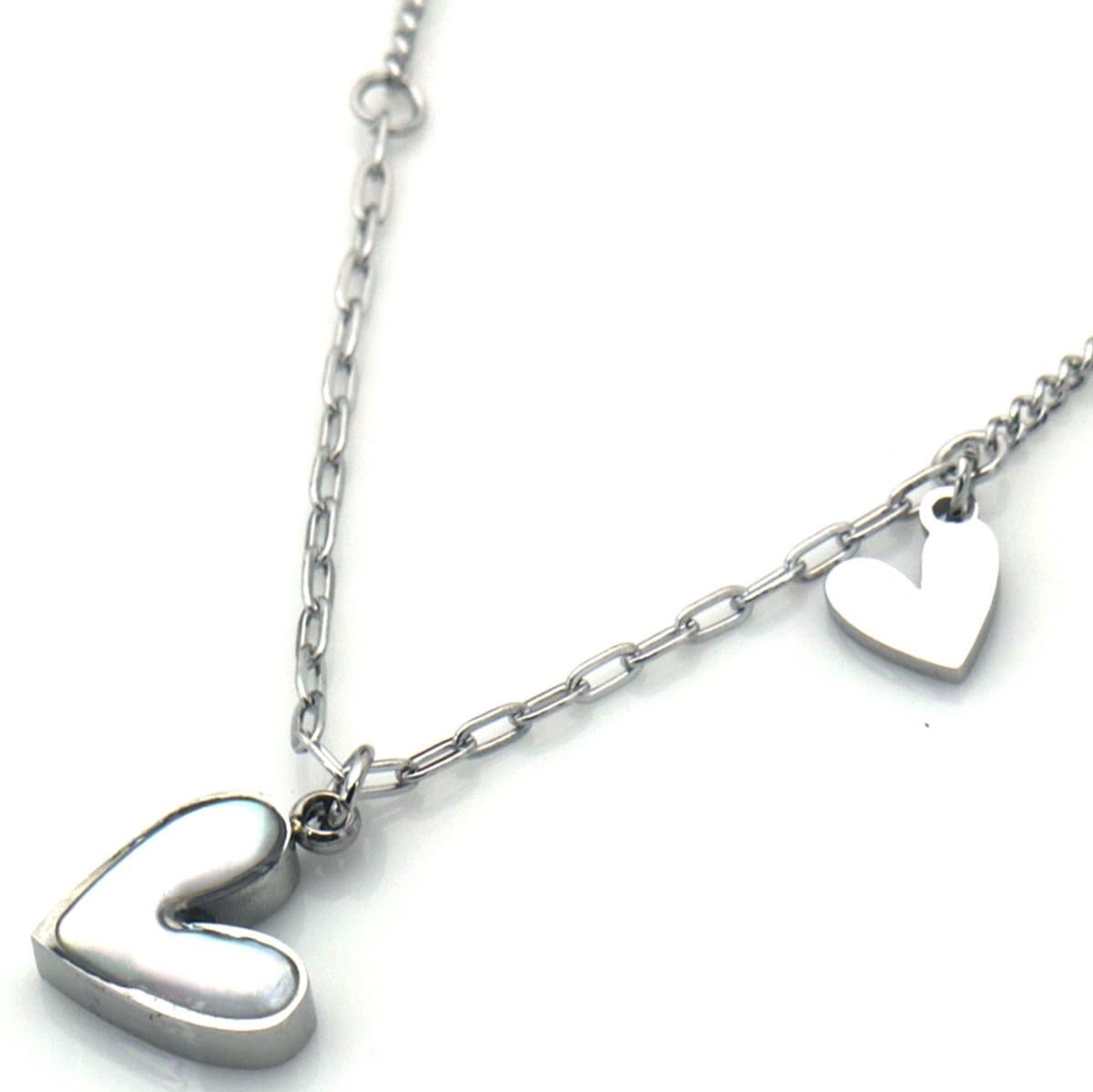 Dames Ketting - Zilver - Hart Design - Roestvrijstaal (RVS) - 45CM – valentijn – cadeau