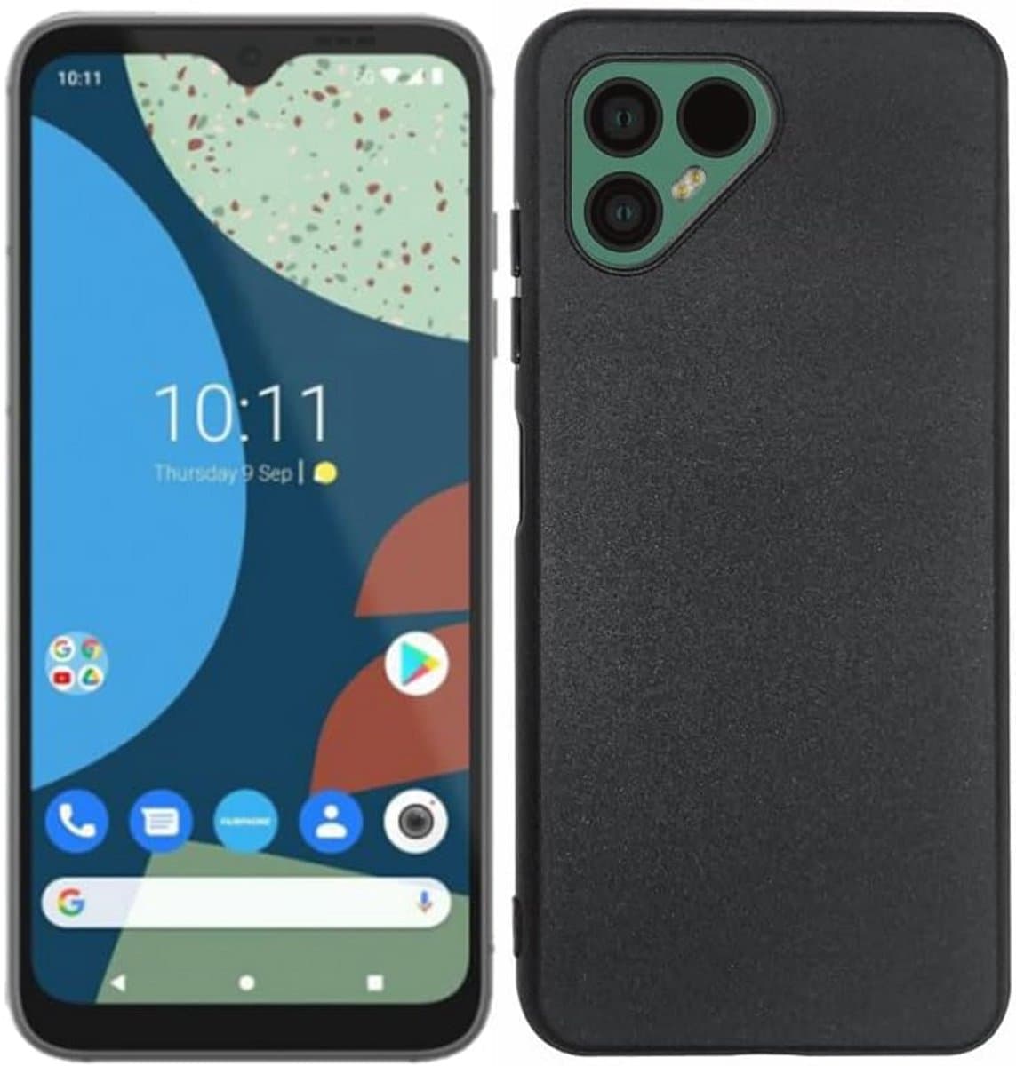 Zachte TPU telefoonhoes voor Fairphone 4 - Zwart