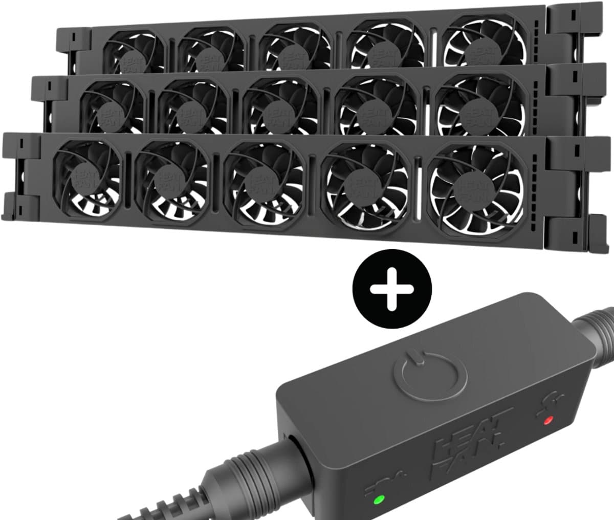 Heatfan radiator ventilator 5-voudig zwart - set 3 stuk (56097)