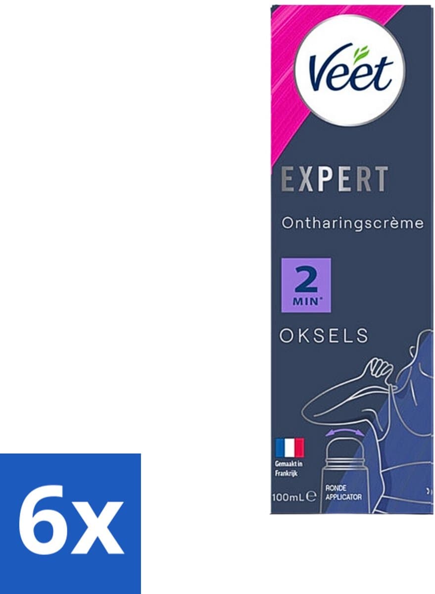 Veet Expert Ontharingscrème Oksels 100 ml - Voordeelverpakking - 6 stuks