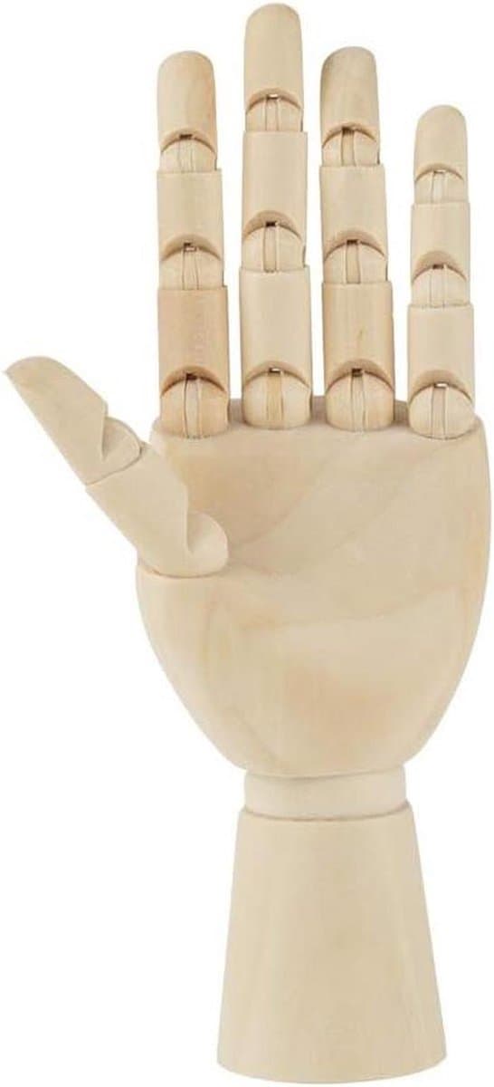 Houten Handmodel - Beweegbaar Model - Tekenen en Decoreren - Flexibel Gearticuleerd - 255 cm - Houtkleur