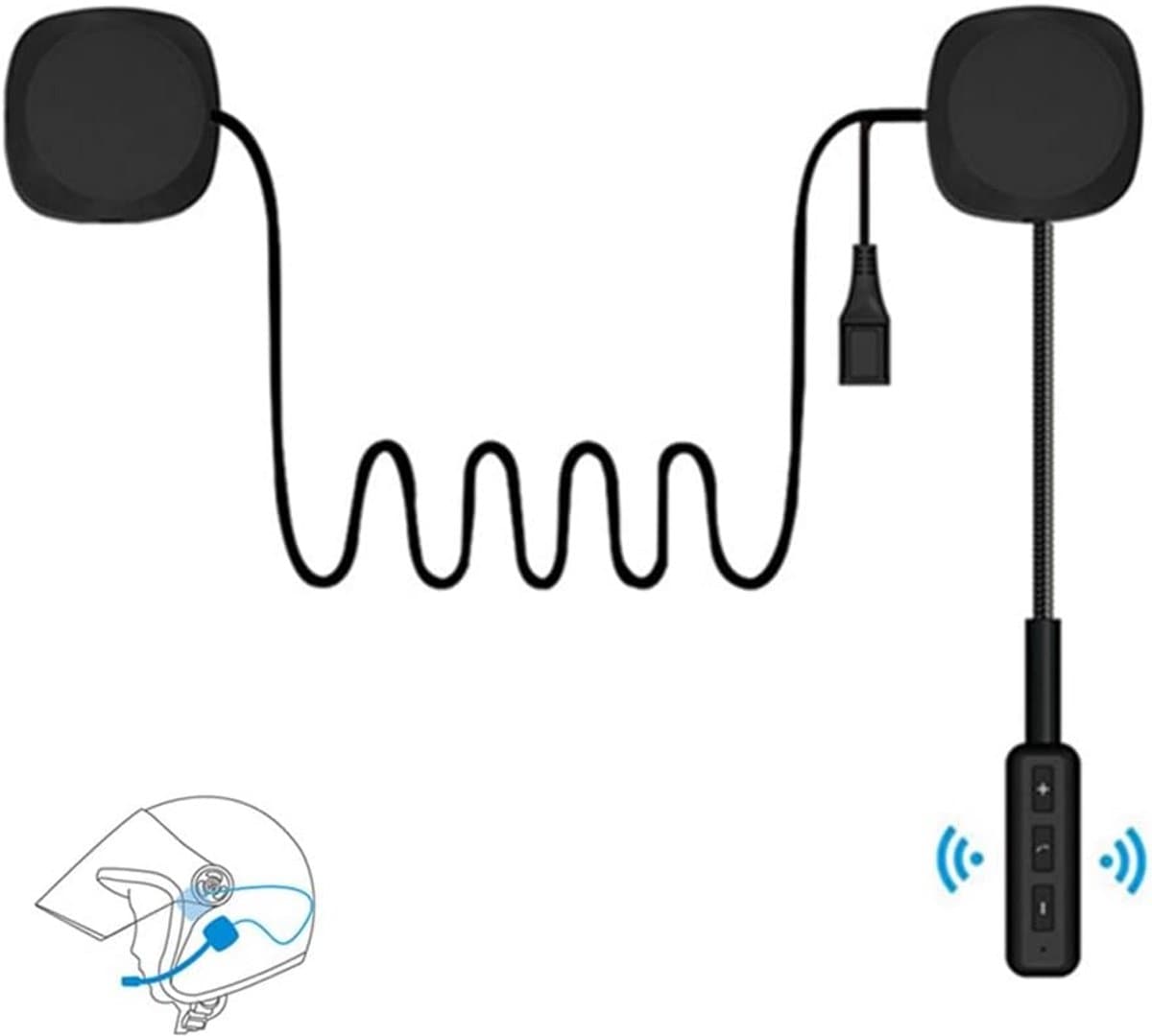Motorhelm Headset - Draadloze Oortjes - Veilig Bellen - Bluetooth 5.0 - 8 Uur Werktijd - Zwart
