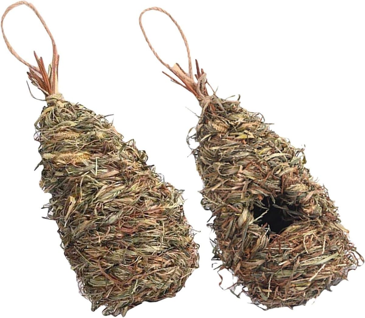 Vogelhuisjes Set - Nestkastjes - Natuurlijke Decoratie - Handgeweven Stro - 26x10x10 cm - Multicolor