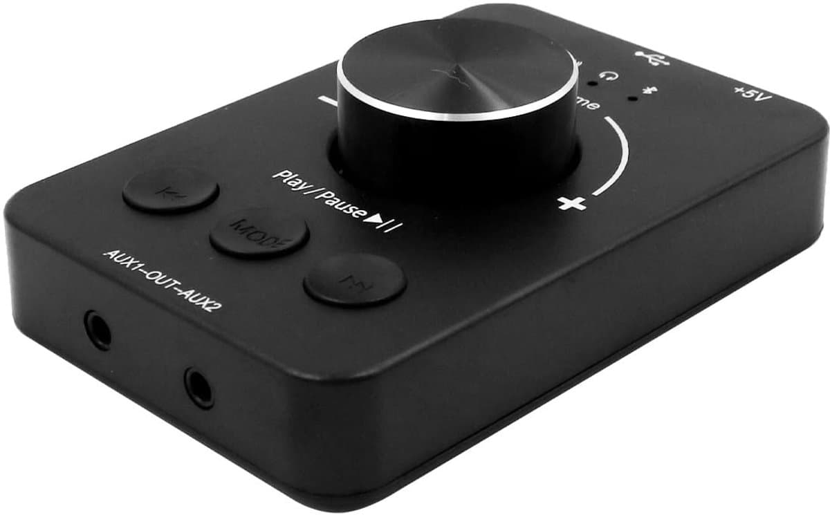Jhubersproducts - Bluetooth Receiver - USB Volume Control - 3.5mm Audio Switch - Voor PC en Laptop - Draadloze Geluidsbediening - Ideaal voor Muziek e