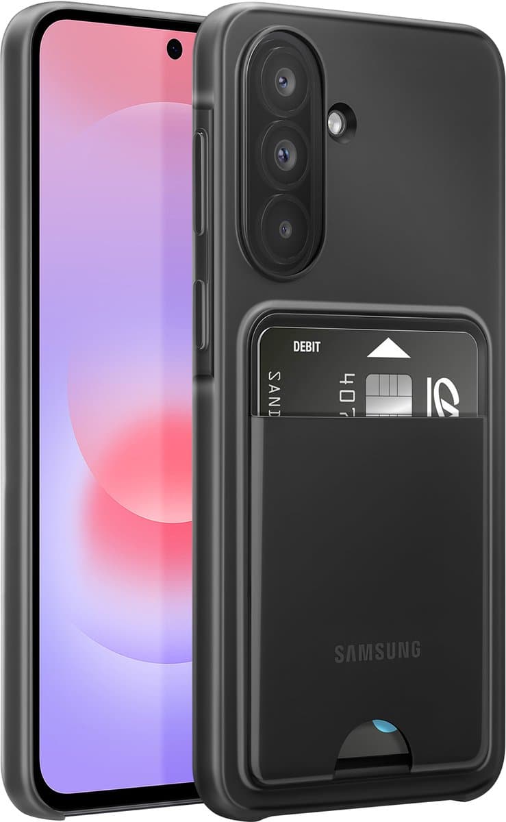 Samsung Galaxy A37 Card Slot Back Cover Zwart