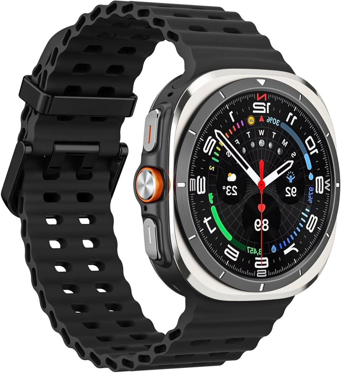 Sportieve en Ademende Silicone Horlogeband voor Samsung Galaxy Watch Ultra 47mm - Waterdicht en Comfortabel voor Dames en Heren, Ideaal voor Sport en Dagelijks Gebruik