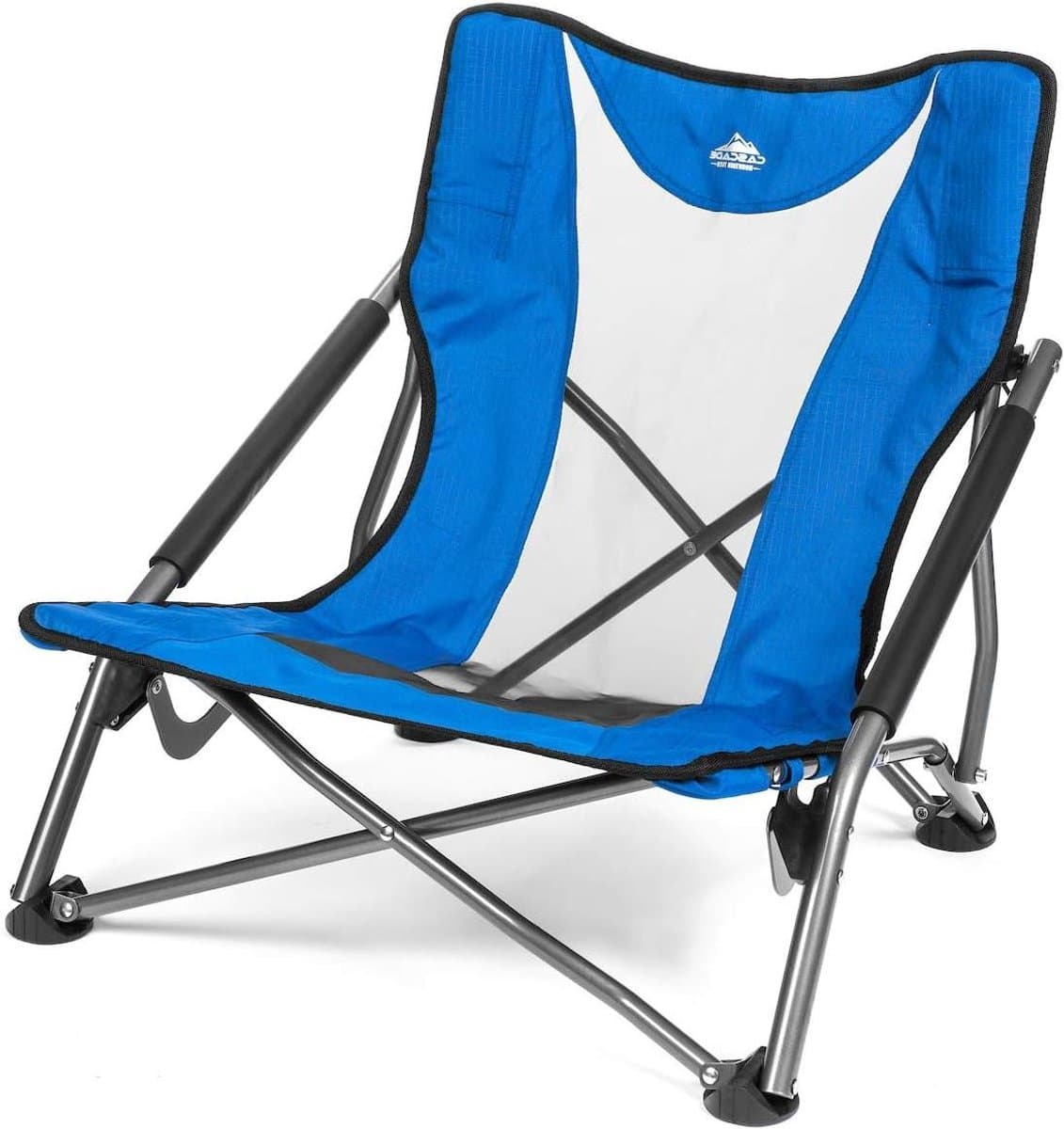 Kampeerstoel Laag Profiel - Klapstoel Strandstoel - Buitenactiviteiten Genieten - Ademende Mesh Stof - 250 lbs Draaggewicht - Koninklijk Blauw