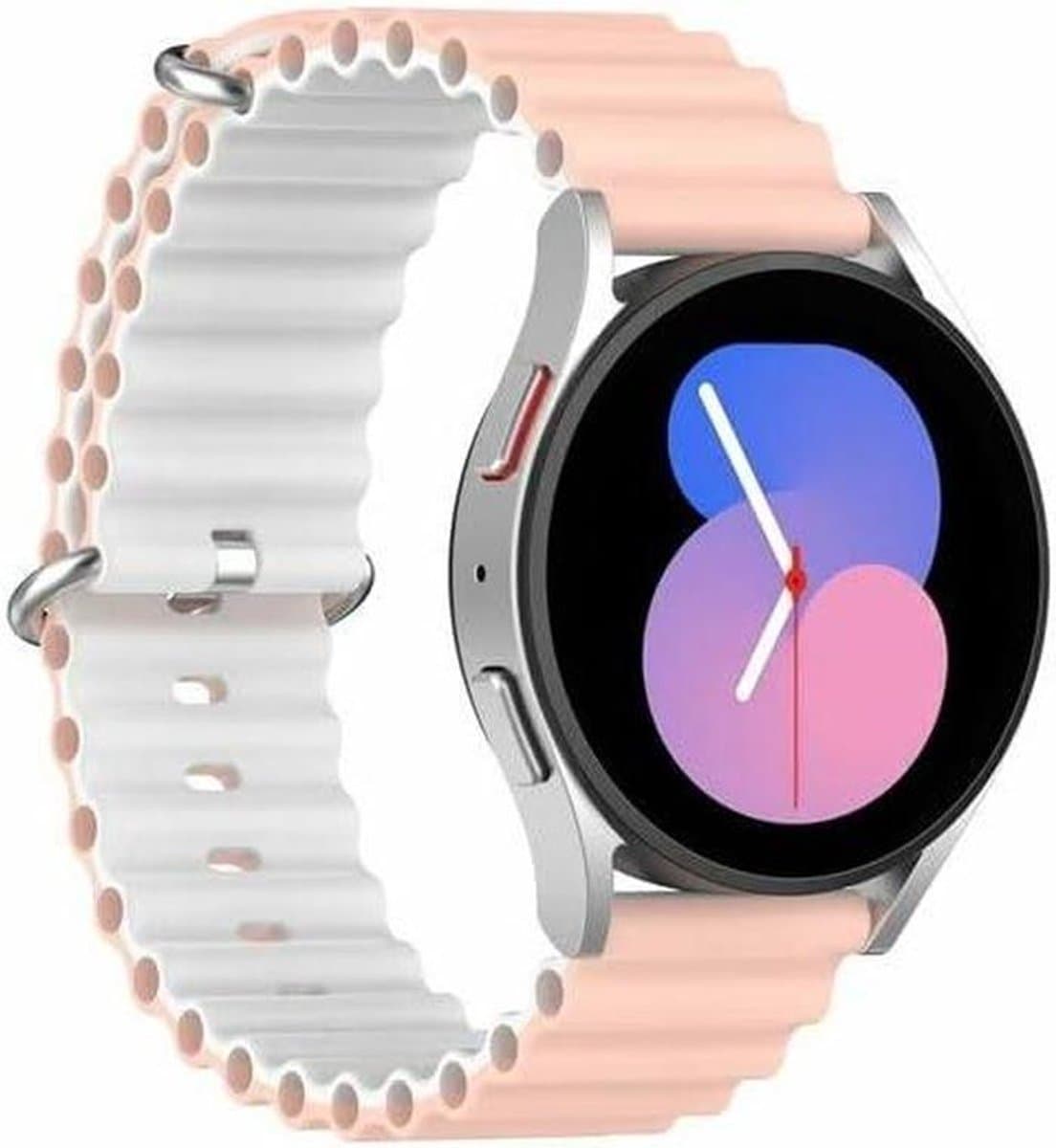 Ocean Style Band - Sportband Garmin - Dagelijks Dragen - Water- en zweetbestendig - 20mm breed - Lichtroze Wit