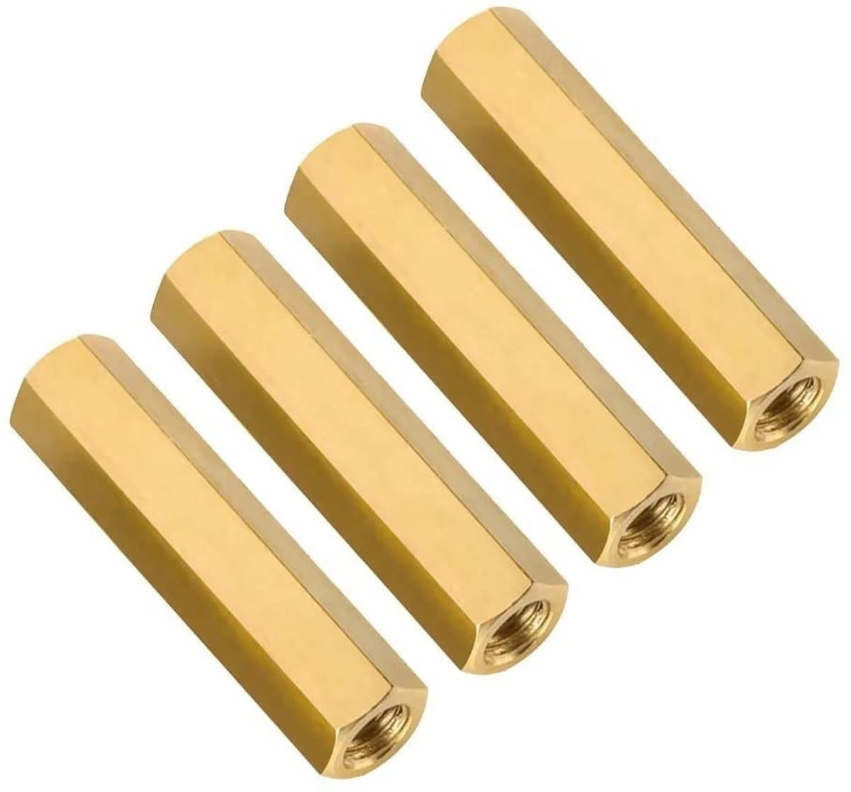 ONF3 - Vrouwelijke Hex Spacer Standoff - Messing Bevestigingsmiddelen - Goud - M2.5x3mm - Ideaal voor Elektronica - 40 Stuks