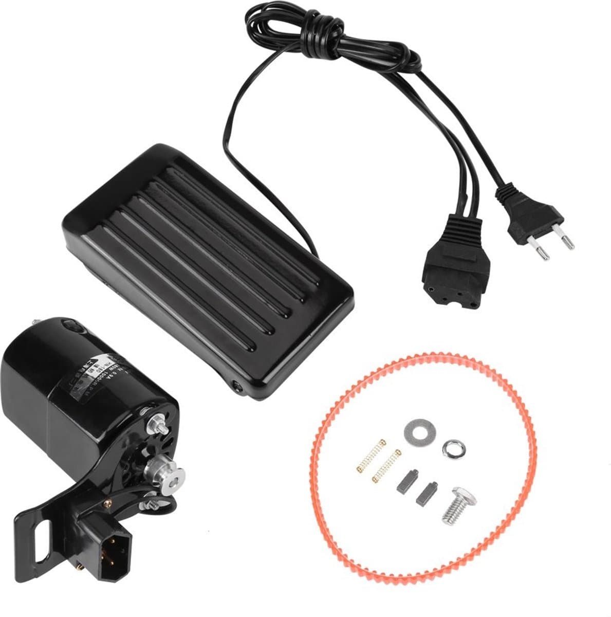 Dailygoods- Naaimachinemotor 180W - Voetpedaal Controller - Linksom Rotatie - Koolborstel - Hoogwaardig Metaal/Kunststof - Maximaal 10.000 tpm - Naaimachine Motor