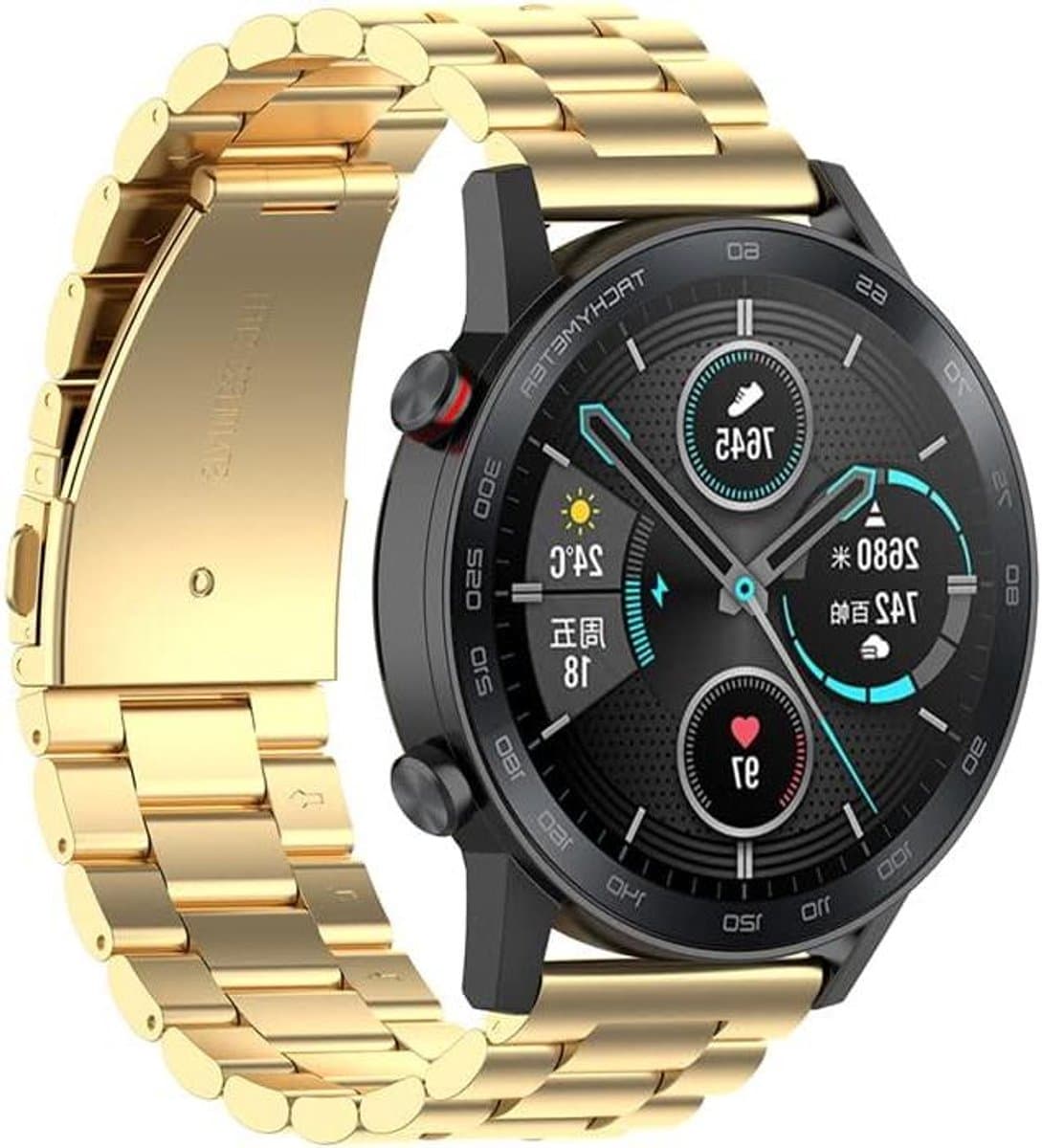 Metalen Horlogeband - Smartwatch Band - Dagelijks Gebruik - Roestvrij Staal - 15.2 x 9.6 cm - Zilverkleurig