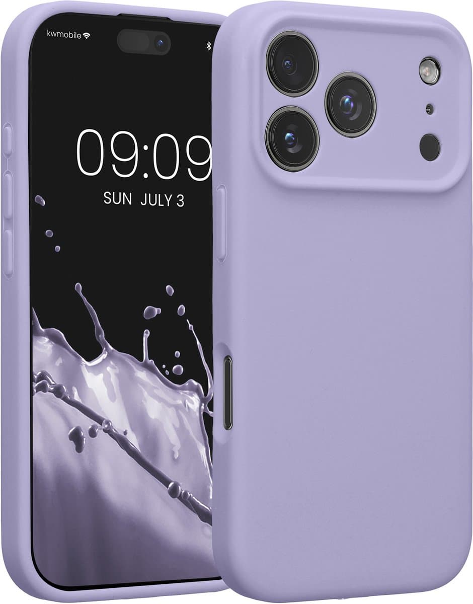 kwmobile telefoonhoesje geschikt voor Apple iPhone 17 Pro - TPU backcover met siliconen coating - Smartphone case in lavendel