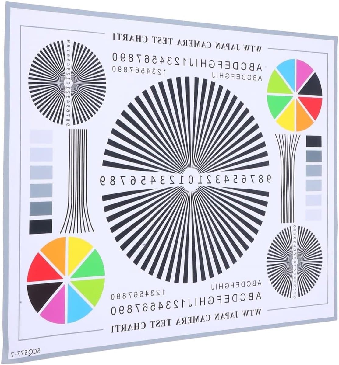 Lenstestdiagram voor kleurkalibratie, lensfocus-instelling en CCTV-camera's, testkaart voor bewakingssystemen en kleurcorrectie, 40 x 30 cm
