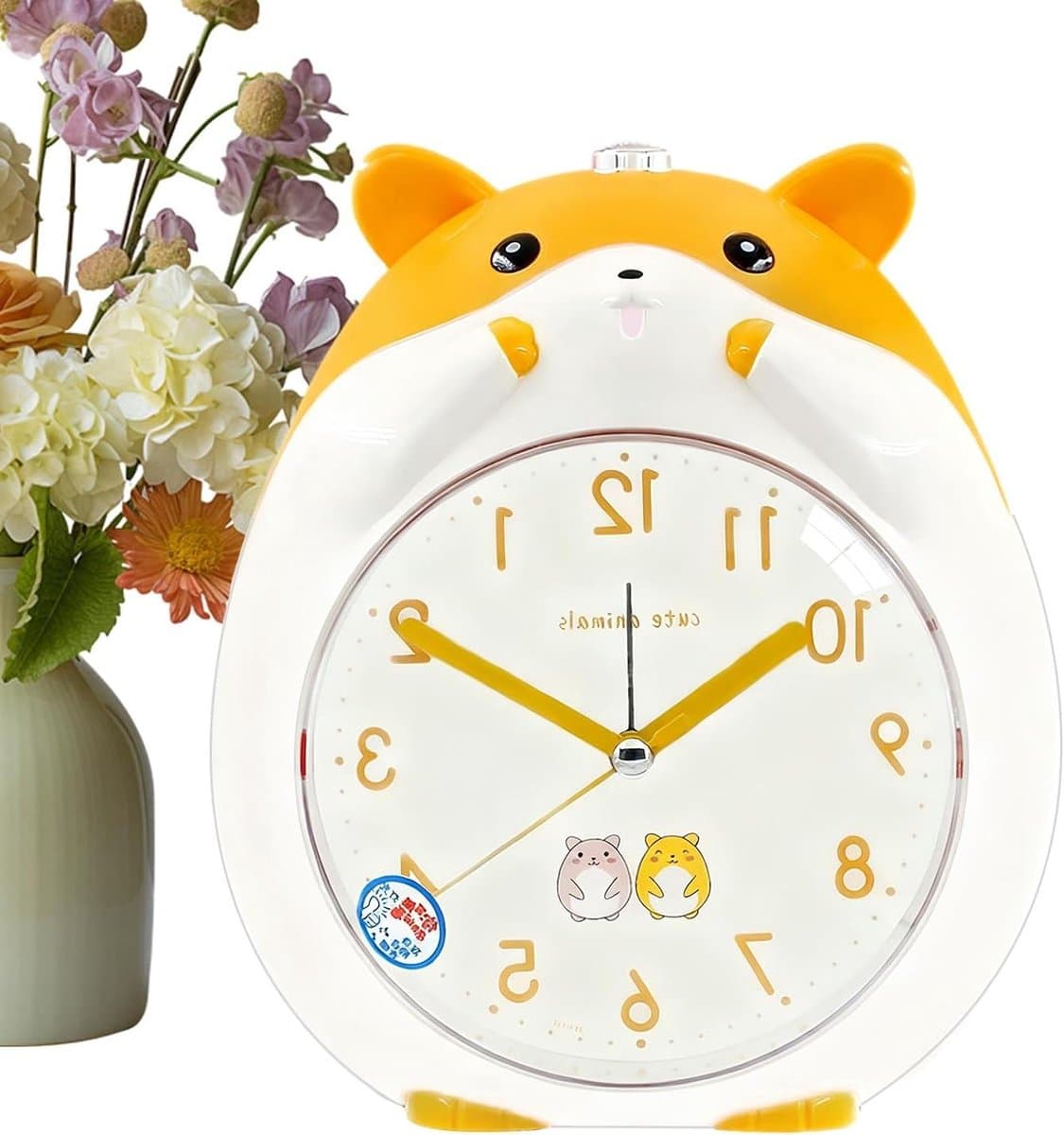 Kinderwekker Dier - Slimme Luidspreker - Tijd Leren - Interactieve Spraak - 19.5 cm - Geel
