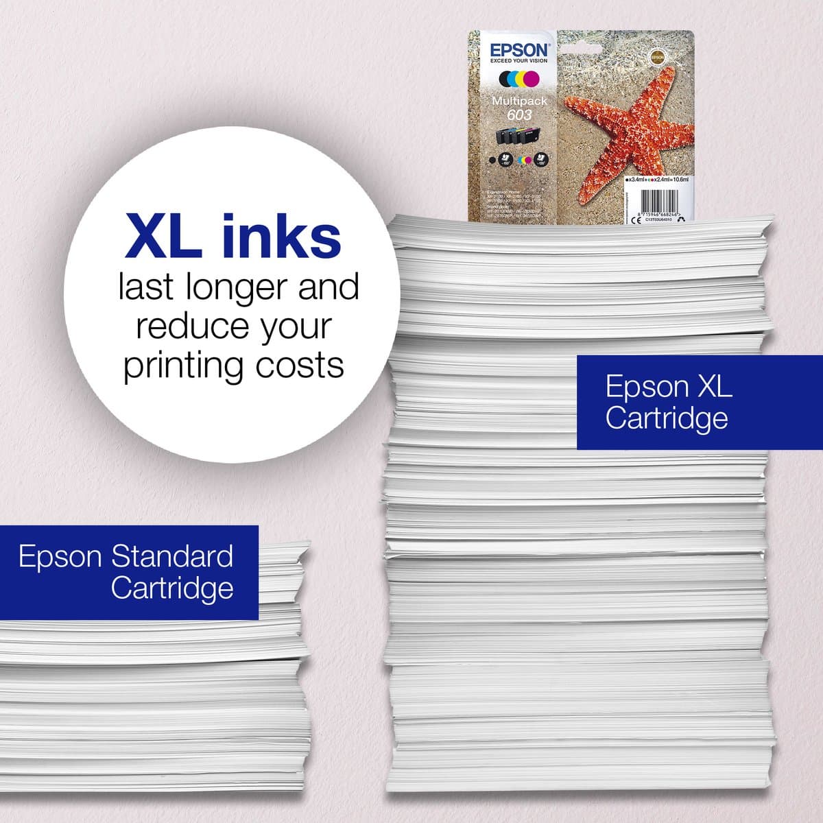 Epson C13T03A64020 inktcartridge, origineel, hoge (XL) capaciteit, zwart, cyaan, magenta, geel, 1 stuk