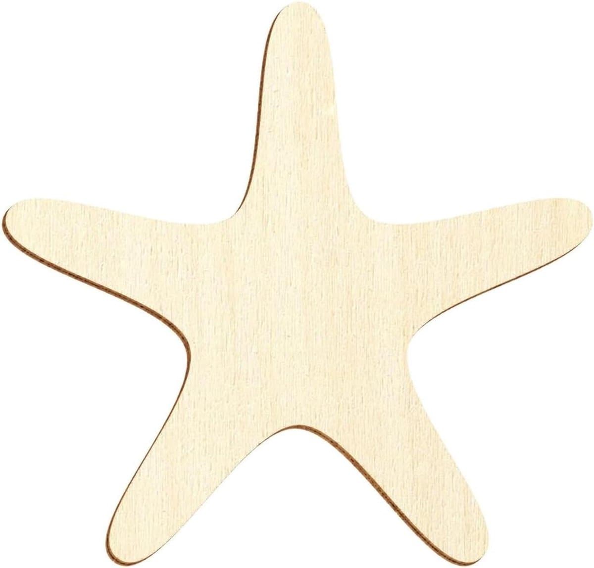Houten Zeester - Decoratie Figuur - Knutselen en Versieren - Gelaserd Hout - 19 cm - Natuurlijk Hout