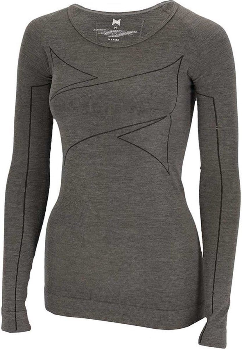 Morethansocks - Thermo (onder) T-shirt dames - Grijs - M - 1 Stuk - Premium Merino Wol - Wol thermokleding