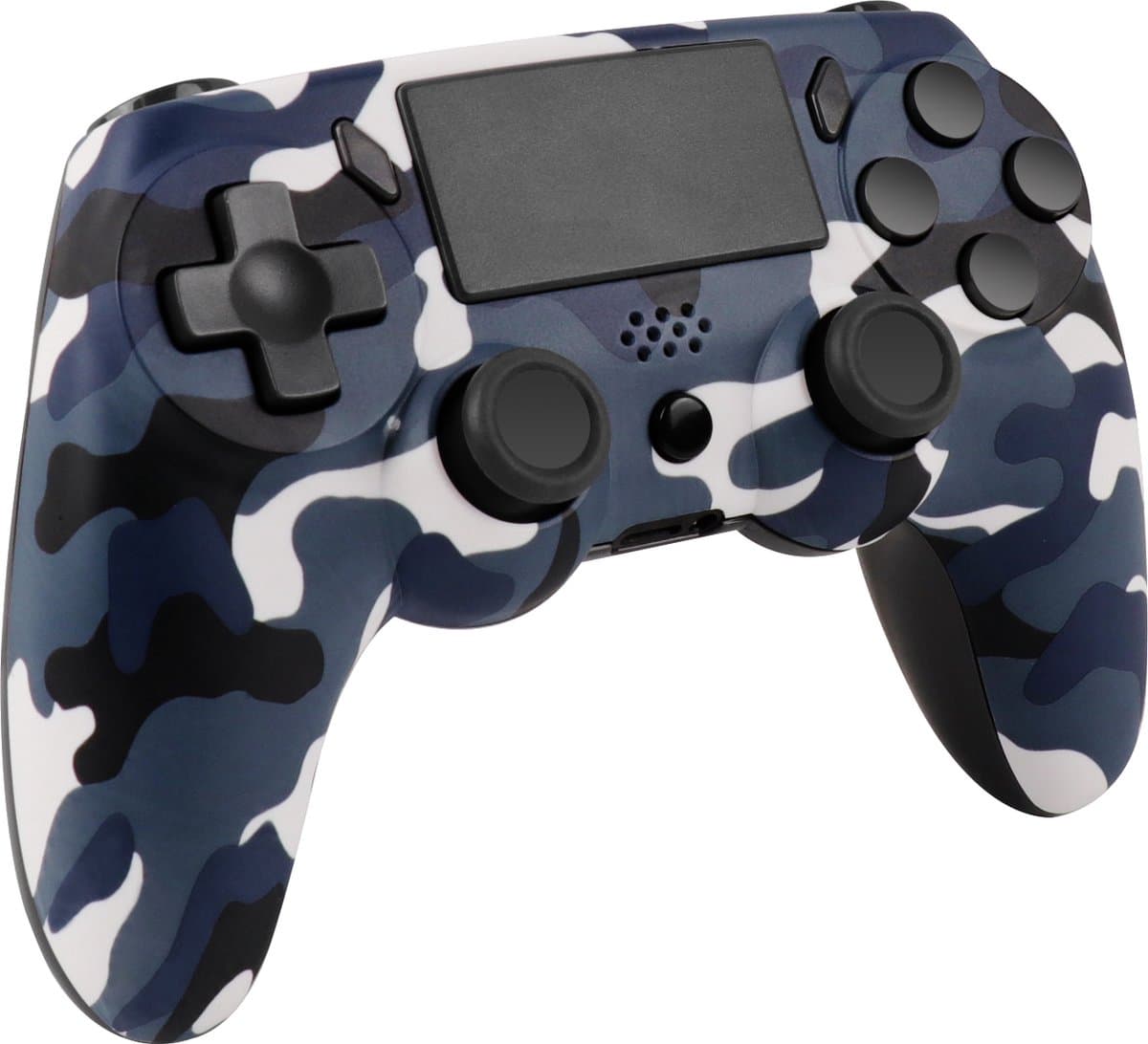 Ntech PS4 Controller Geschikt voor PS4 en PS3 - PS4 controller Draadloos Camouflage Blauw - Audio Jack Input - Touch Sensor - Dual Trilmotoren Draadloze Controller