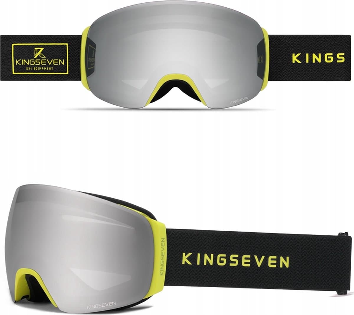 KingSeven - Unisex Skibril met UV400 en Polarisatiefilter - Grijs - Model Z301